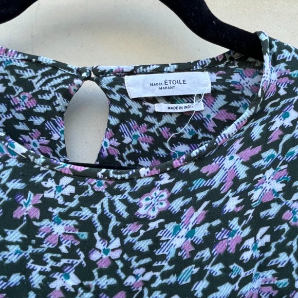 Isabel Marant Etoile Java Mini Dress Multicolor Floral Sz 36 Ruffle Tiered - Picture 5 of 8